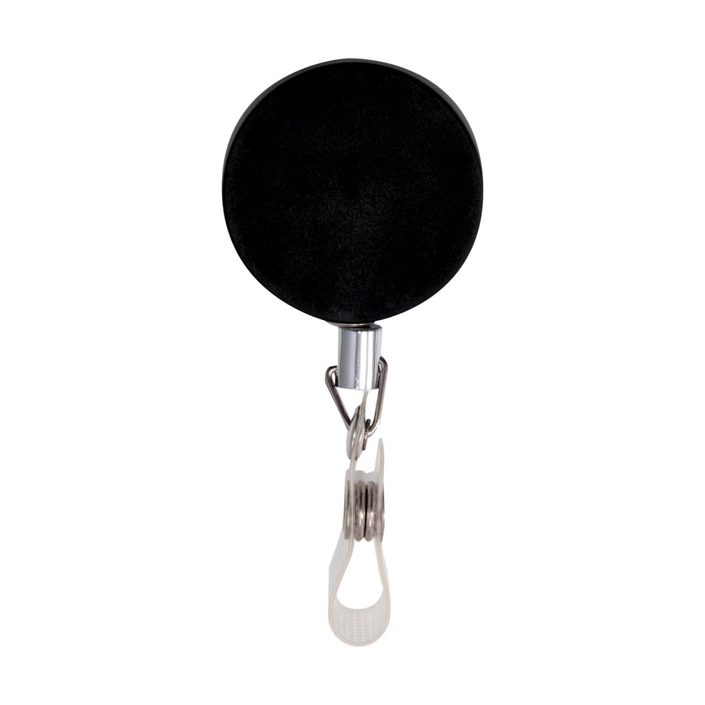 Advantus Premier ID Reel with Badge Strap, Silver/Black, 12/BX