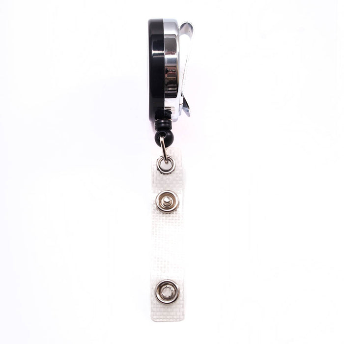 Advantus Premier ID Reel with Badge Strap, Silver/Black, 12/BX