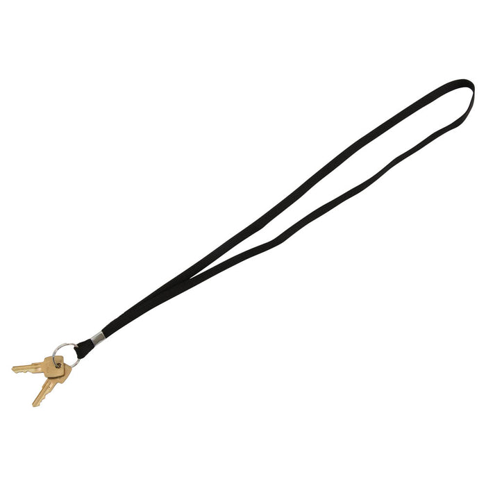 Advantus Deluxe Lanyard with Split Key Ring, Black, 24/BX