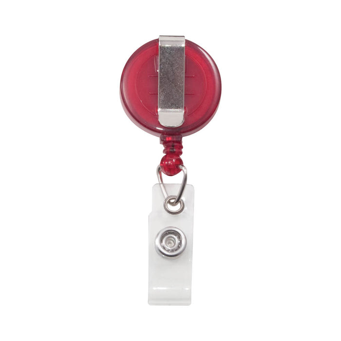 Advantus Retractable ID Card Reel, Translucent Red, 12/PK
