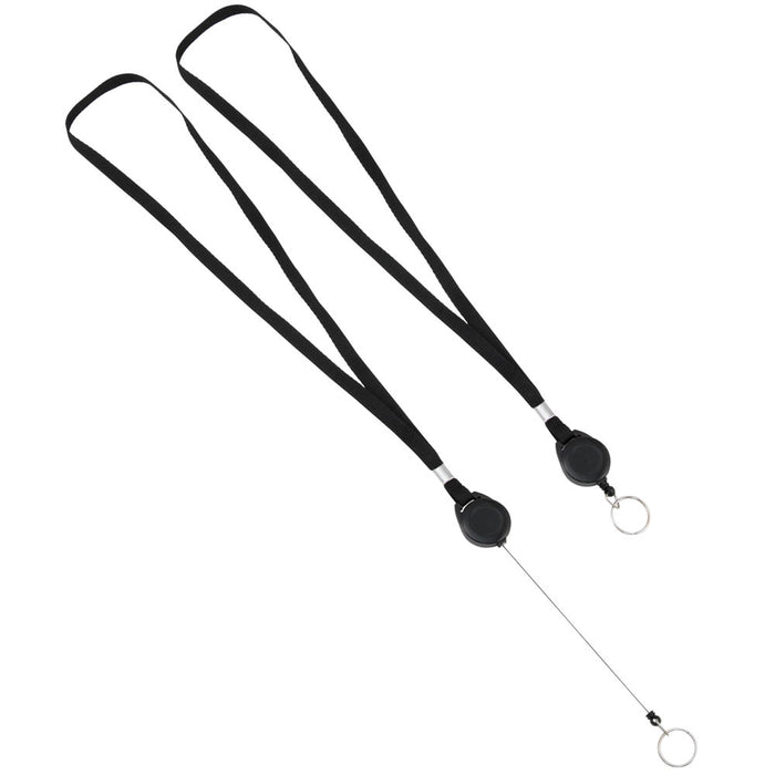 Advantus 36in. Lanyard with Retractable ID Reel and Split Ring, Black, 12/PK