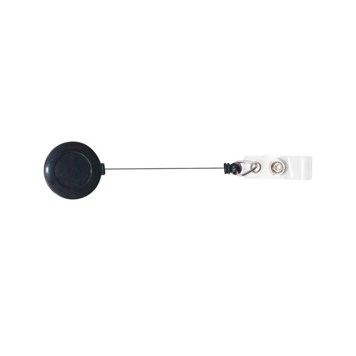 Advantus Swivel Back Clip On Retractable ID Reel with Badge Strap, Black, 12/PK