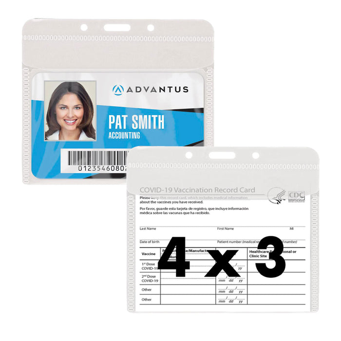 Advantus PVC Free Badge Holder, Horizontal, 4 in. x 3 in., 50/PK