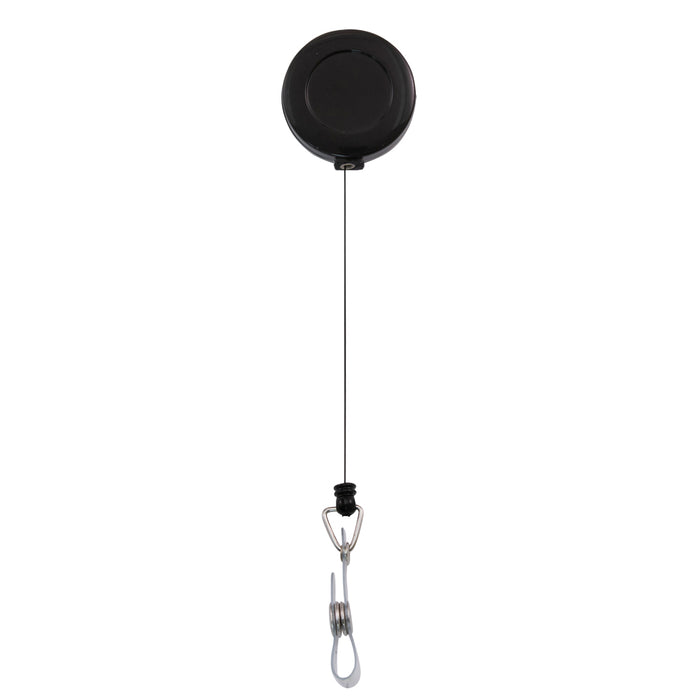 Advantus Clip on Retractable ID Reel with Badge Holder Strap, Black, 25/BX