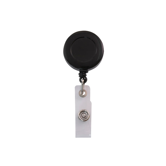 Advantus Clip on Retractable ID Reel with Badge Holder Strap, Black, 25/BX