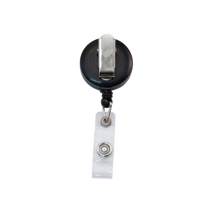 Advantus Clip on Retractable ID Reel with Badge Holder Strap, Black, 12/PK