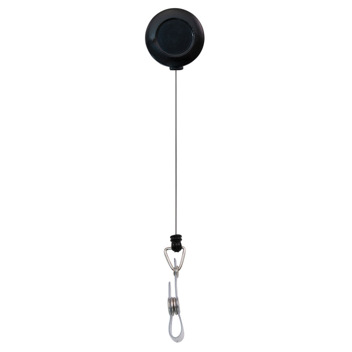 Advantus Clip on Retractable ID Reel with Badge Holder Strap, Black, 12/PK