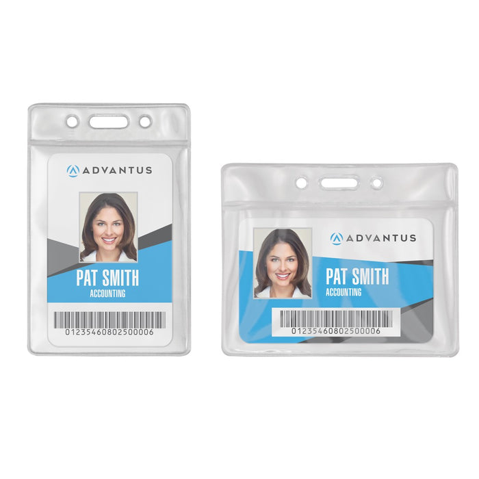 Advantus Horizontal Badge Holder, 3.5 in. W x 2.25 in. H, 50/PK