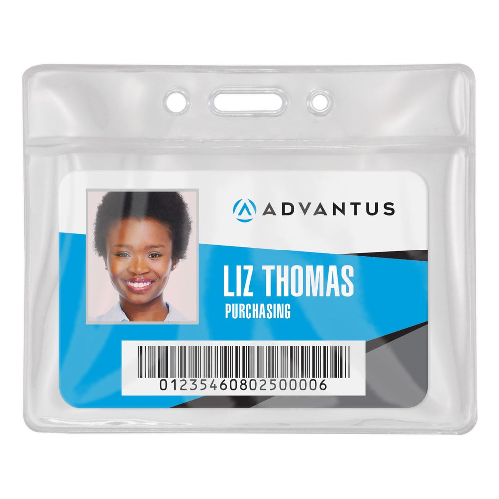 Advantus Horizontal Badge Holder, 3.5 in. W x 2.25 in. H, 50/PK
