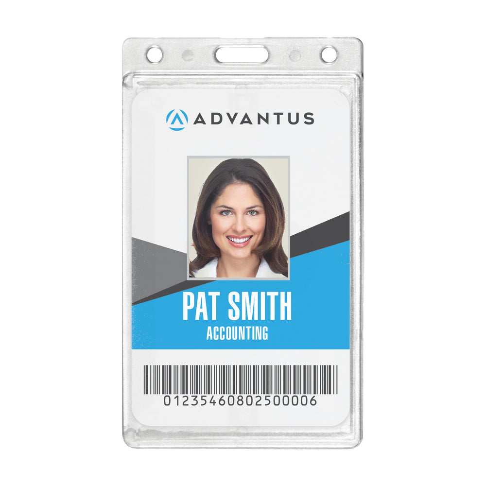 Advantus Rigid Badge Holders, Vertical,  2.125 in. X 3.38 in., 25/PK