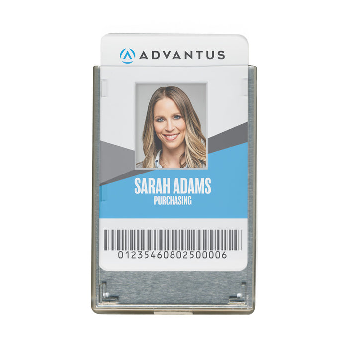 Advantus Rigid Two Badge RFID Blocking Smart Card Holder, Clear, 20/PK