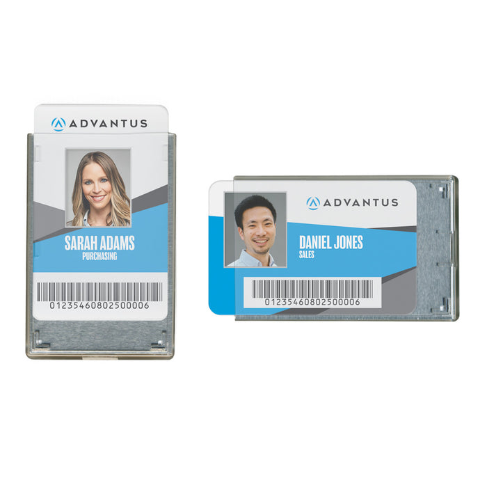 Advantus Rigid Two Badge RFID Blocking Smart Card Holder, Clear, 20/PK