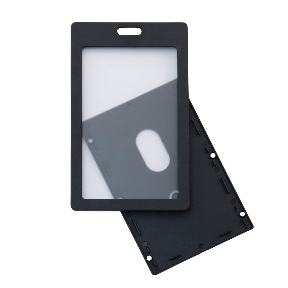 Advantus Rigid ID Badge Holder, Vertical, Black, 2in. x 3¼in, 6/PK