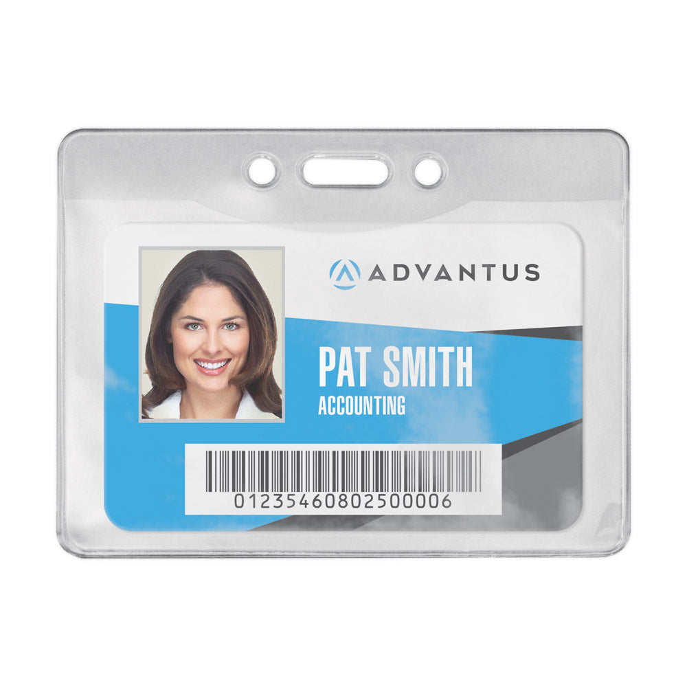 Advantus Oversized Vinyl Badge Holder, Horizontal, 4in. x 2¾in, 50/PK