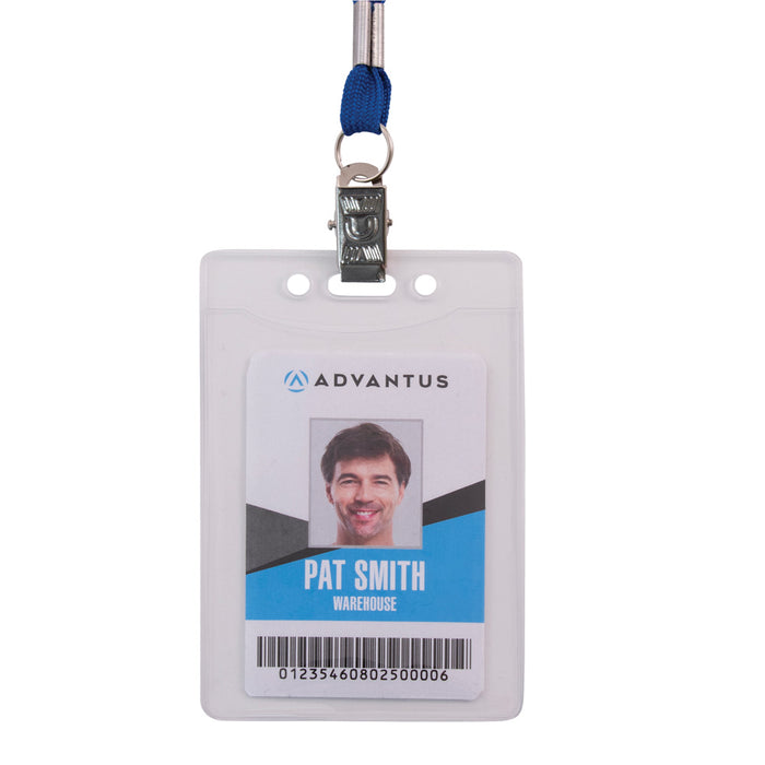 Advantus Oversized Vinyl Badge Holder, Vertical, 2⅞in. x 3⅞in, 50/PK