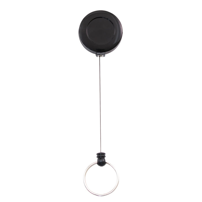 Advantus Retractable Badge Reel with Split Key Ring, Black, 12/BX