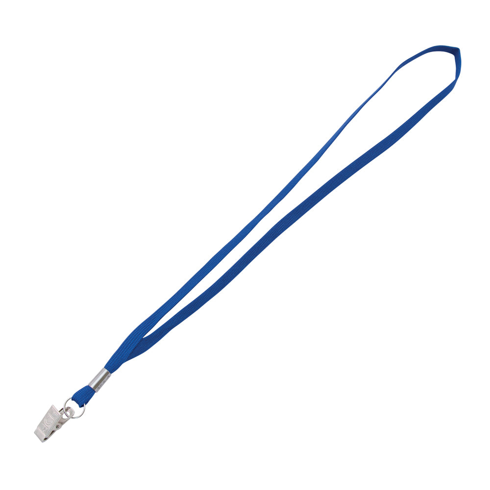 Advantus Metal Flat Clip Lanyard, Blue, 100/BX