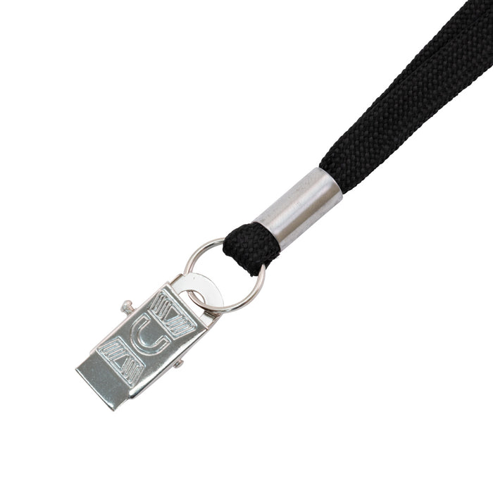 Advantus Metal Flat Clip Lanyard, Black, 100/BX