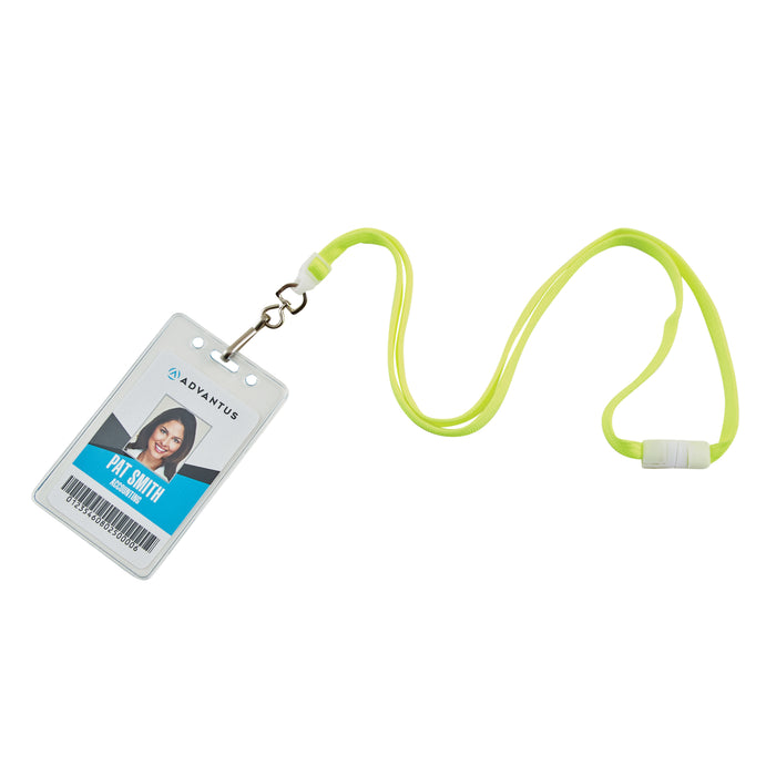 Advantus Neon Lanyards with Safety Quick Release and Swivel J Hook, 12 PK