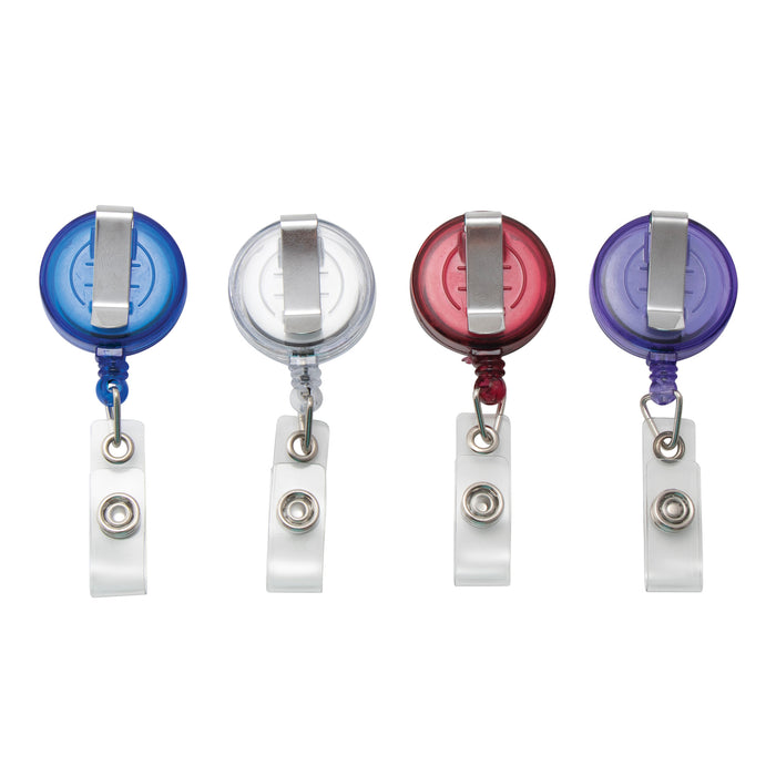 Advantus Retractable ID Card Reels with Badge Straps, Assorted, 20/PK