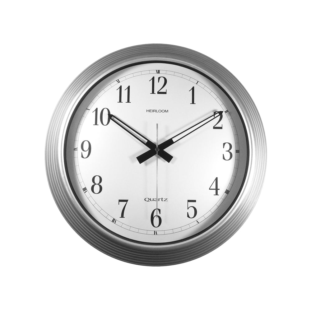 Timekeeper 16" Galvanized Metal Wall Clock, Silver