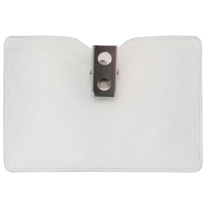 Advantus Security Badge Holder, Horizontal with Clip, 3½in. x 2½in, 50/BX
