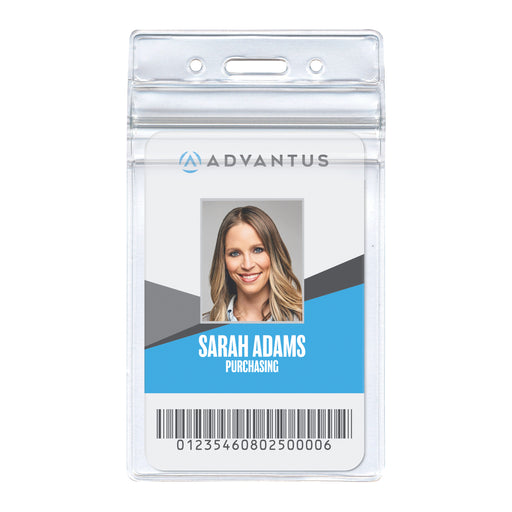 Advantus Resealable Badge Holder, Vertical, 2.38 in. x 3.75" in., 50/PK