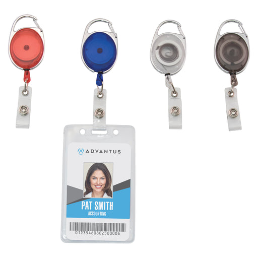 Advantus Swivel Back Clip-On Retractable ID Reel with Badge Strap