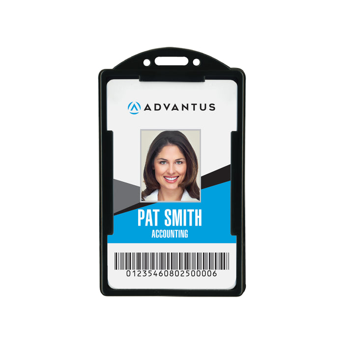 Advantus ID Card Holder, Vertical, Black, 2.13 in. x 3.38 in, 25/PK