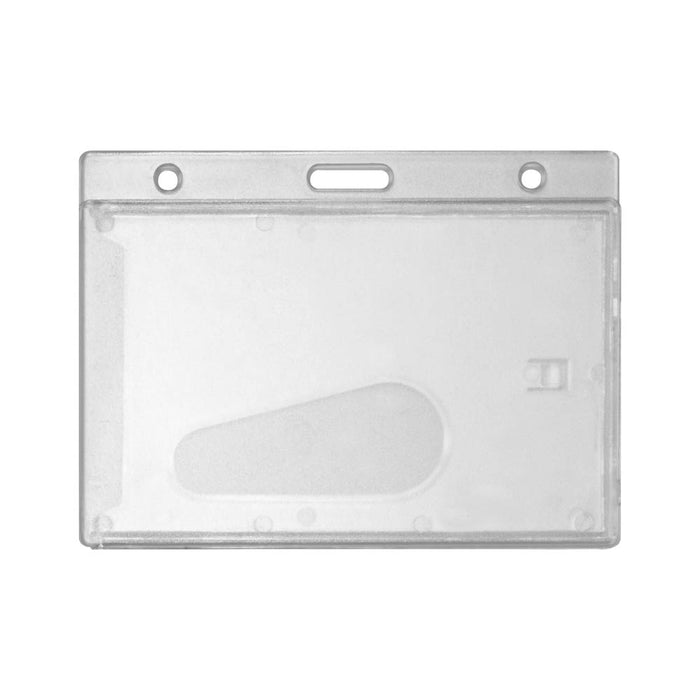 thumbnail image 2 of 5 Pack Clear Hard Plastic ID Card Holders – Horizontal Badge Protectors 3-3/8" X 2-1/8" 2 of 3