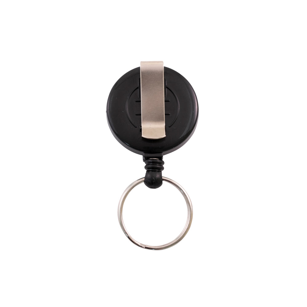 Advantus Retractable Badge Reel with Split Key Ring, Black, 12/PK