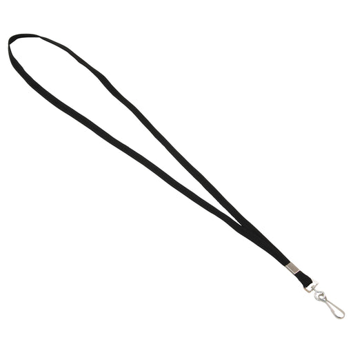 Advantus Deluxe Lanyard with J Hook, Black, 100/BX