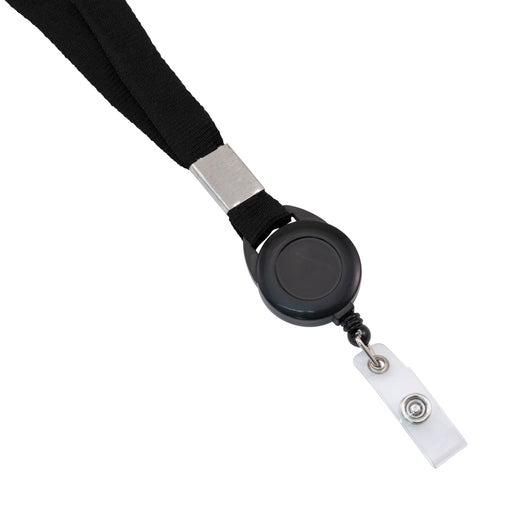 Advantus Badge Reel & Lanyard, Black, 12/BX