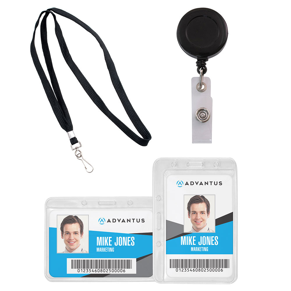 Advantus ID Badge & Accessories Value Bundle, 100 pieces
